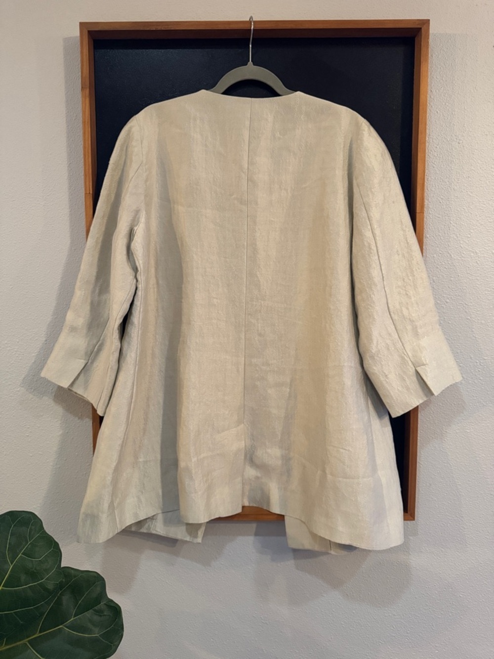 Eileen Fisher Light Beige Open-Front with pockets blazer - Picture 4 of 5